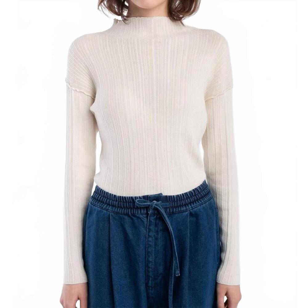 NEW MICAELA GREG isla rib top in cream